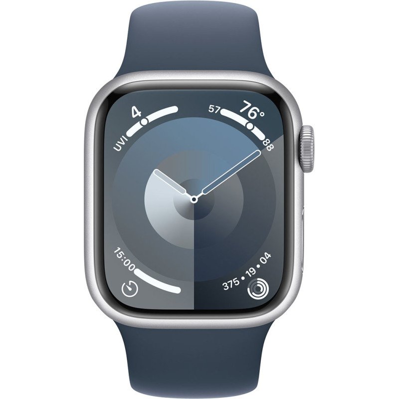 Смартгодинник Apple Watch Series 9 GPS 41mm Silver Aluminium Case with Storm Blue Sport Band – S/M