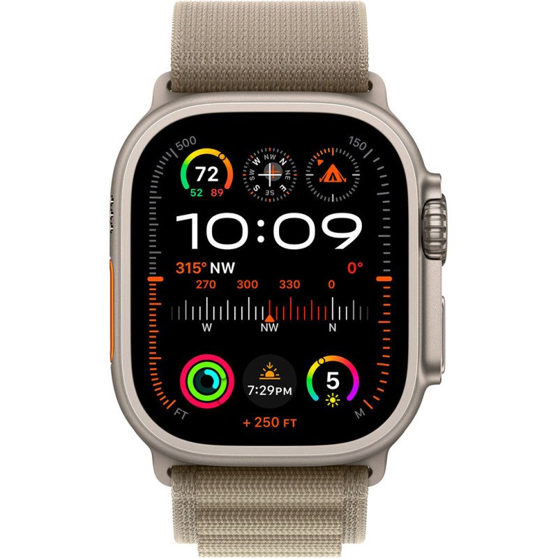 Смартгодинник Apple Watch Ultra 2 GPS + Cellular, 49mm Titanium Case with Olive Alpine Loop – Medium